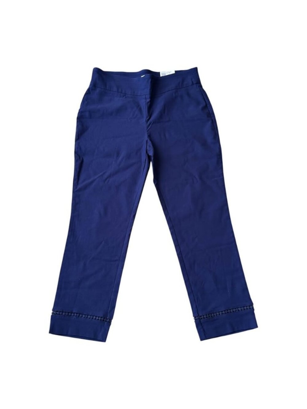 NEW Crown & Ivy Navy Ankle Pants Womens Career Casual Stretch 12 Petite Office